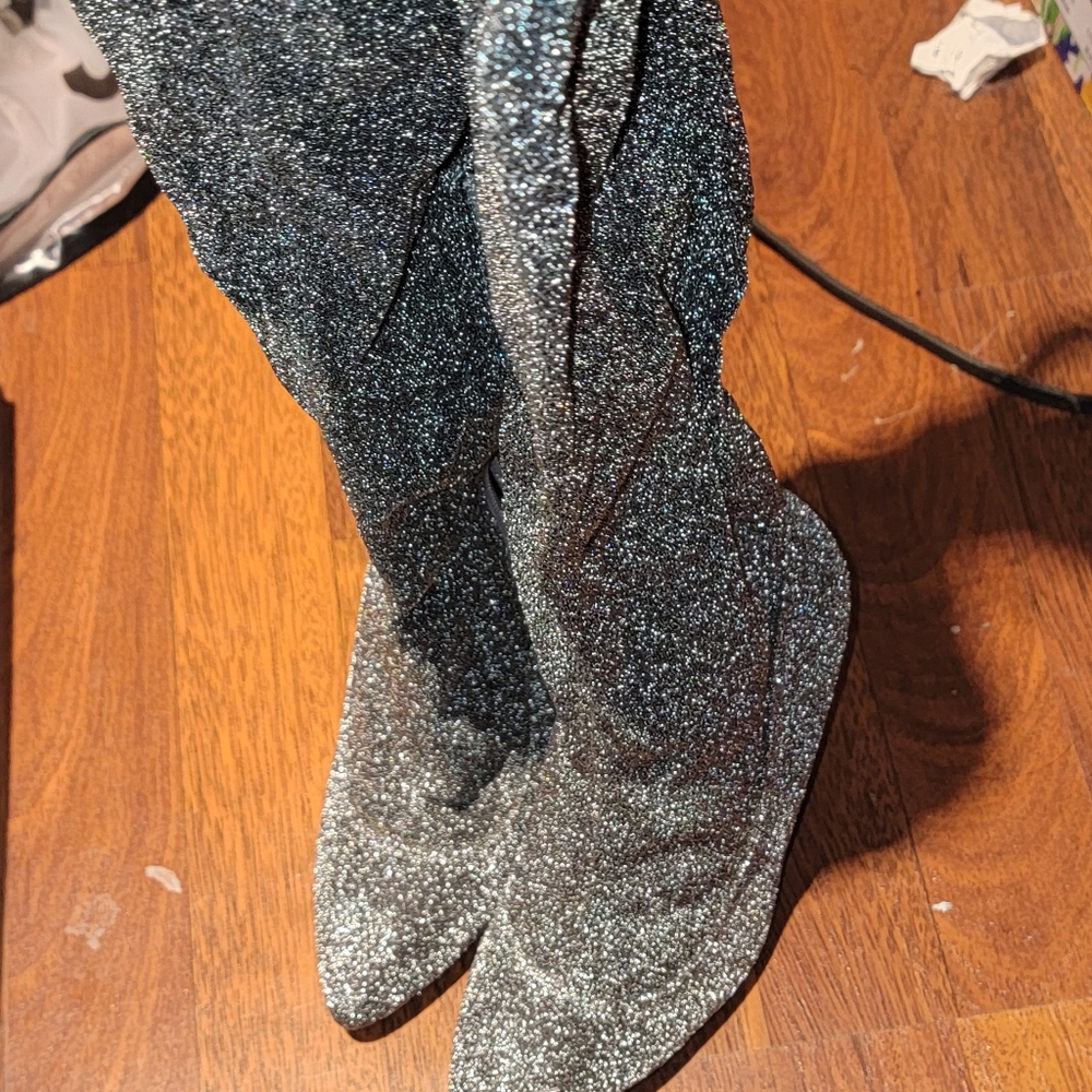 Glitter over the knees boots